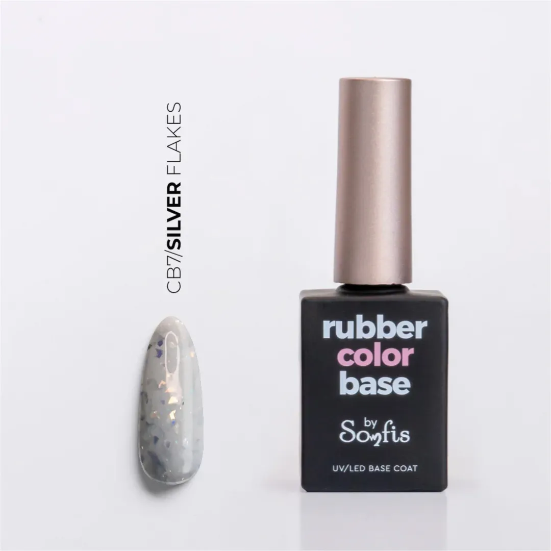 Rubber Color Base Silver Flakes by Somfis 15ml (CB7)