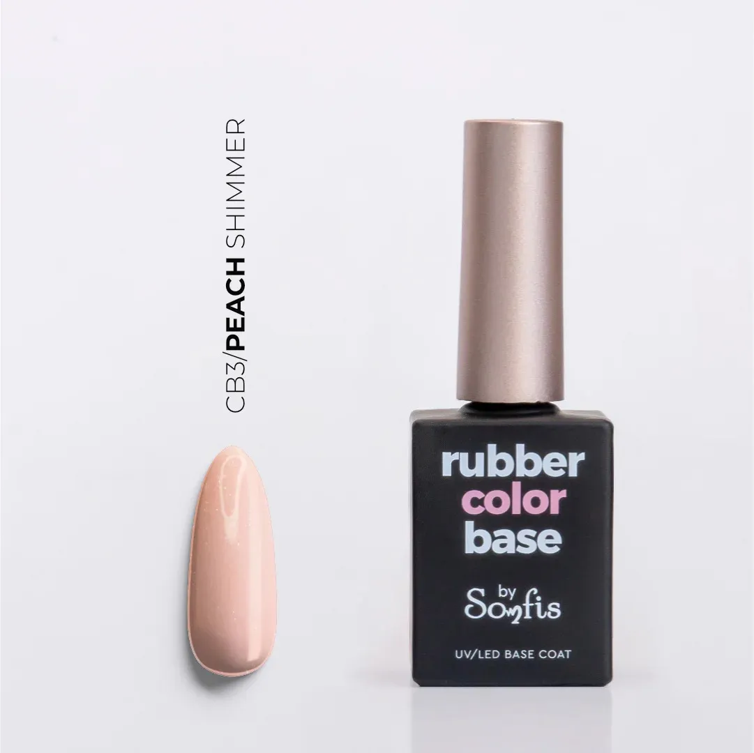 Rubber Color Base Peach Shimmer by Somfis 15ml (CB3)