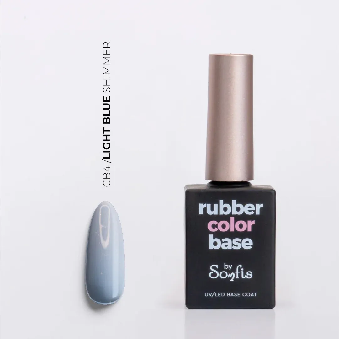 Rubber Color Base Light Blue Shimmer by Somfis 15ml (CB4)